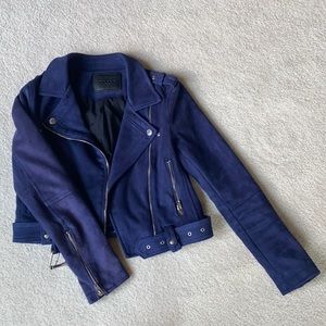 Blank NYC Blue suede Motor jacket